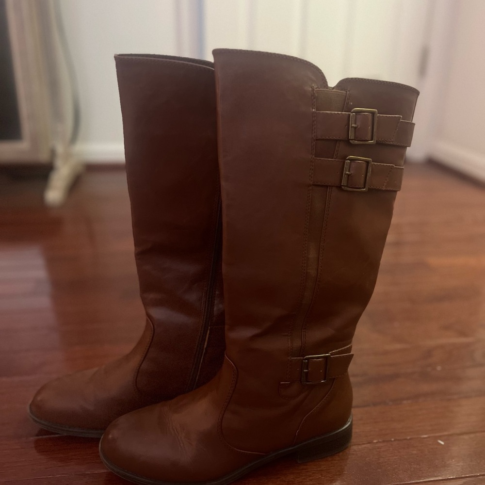 Elegant Brown Knee High Boots